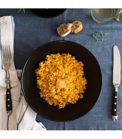 Arroz con pollo y setas
