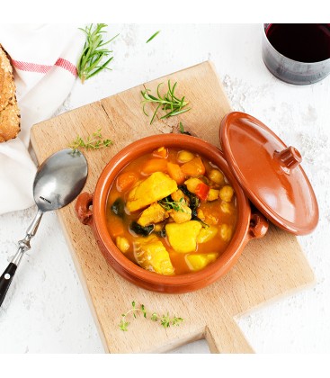 Garbanzos con bacalao y espinacas