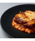 Canelones de atún con bechamel de gambas al ajillo