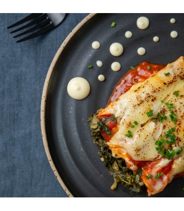 Canelones de espinacas gratinados