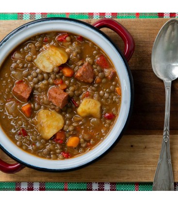 Lentejas estofadas con chorizo ibérico