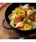 Patatas a lo pobre con pimientos y cebolla