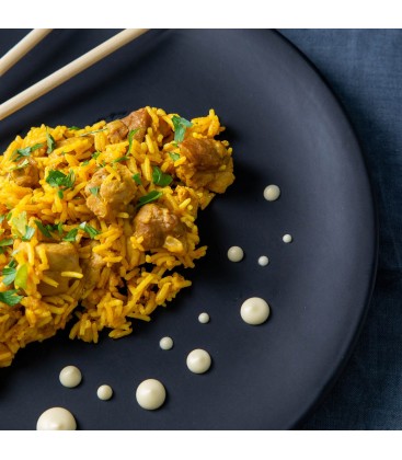 Pollo con arroz al curry