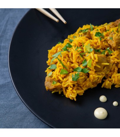 Pollo con arroz al curry