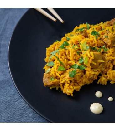 Pollo con arroz al curry