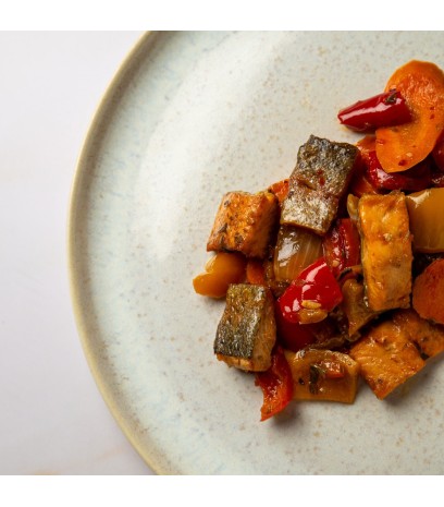 Salteado de verduras con salmón 2
