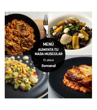 Menú deportivo Aumenta tu masa muscular 21 platos.