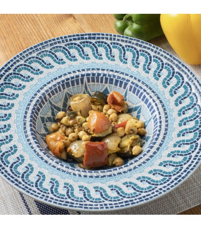 Garbanzos con verduras asadas