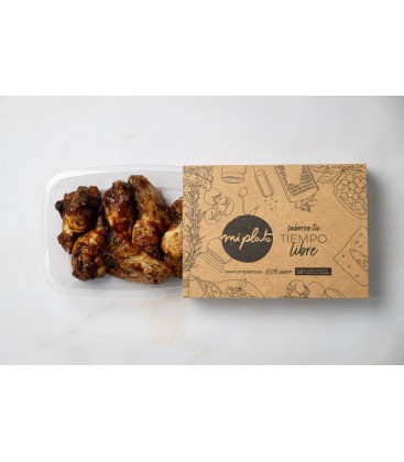 Alitas de pollo con salsa bbq