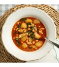 Garbanzos con bacalao y espinacas