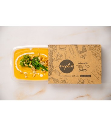 Crema de boniato asado con bimi y...