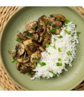 Salteado de setas al romero con arroz