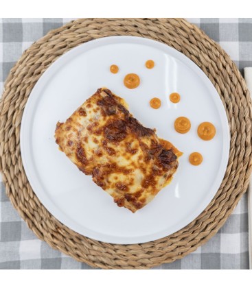 Canelones de carne con bechamel