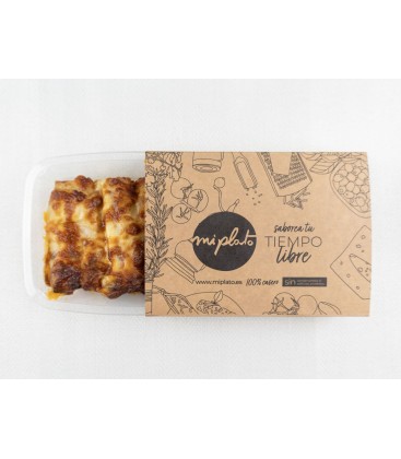 Canelones de carne con bechamel