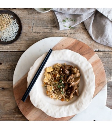 Pollo teriyaki con arroz chino