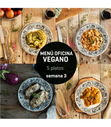 Menú semanal oficina vegano 5 platos Semana 3