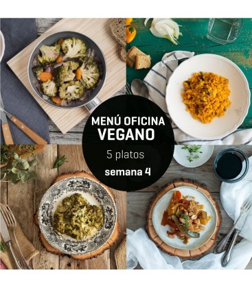 Menú semanal oficina vegano 5 platos Semana 4