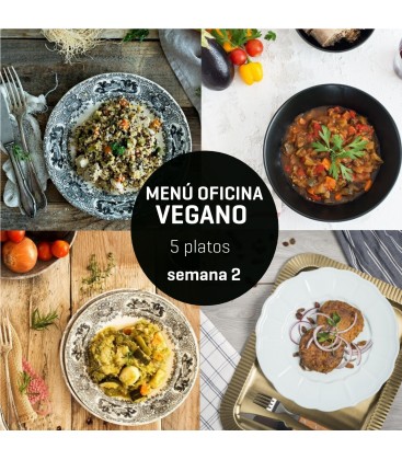 Menú semanal oficina vegano 5 platos Semana 2
