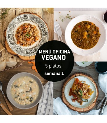 Menú semanal oficina vegano 5 platos Semana 1